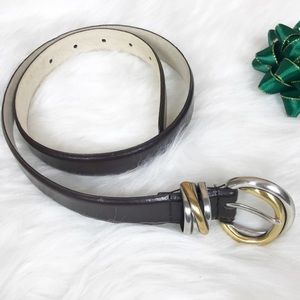 Genuine Leather Gold/Silver Embellished Belt